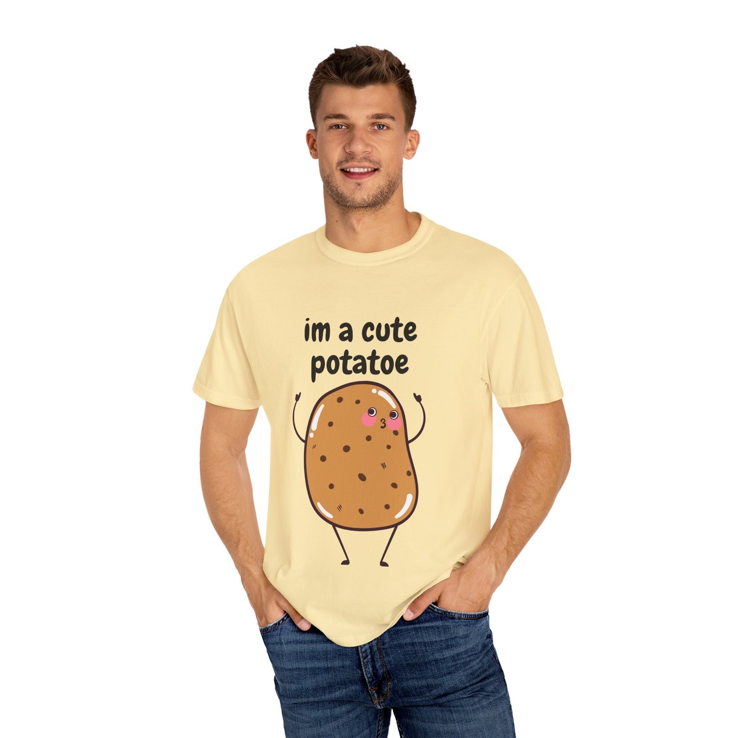 Cute Potato Unisex Garment-Dyed T-Shirt - Fun and Whimsical Design
