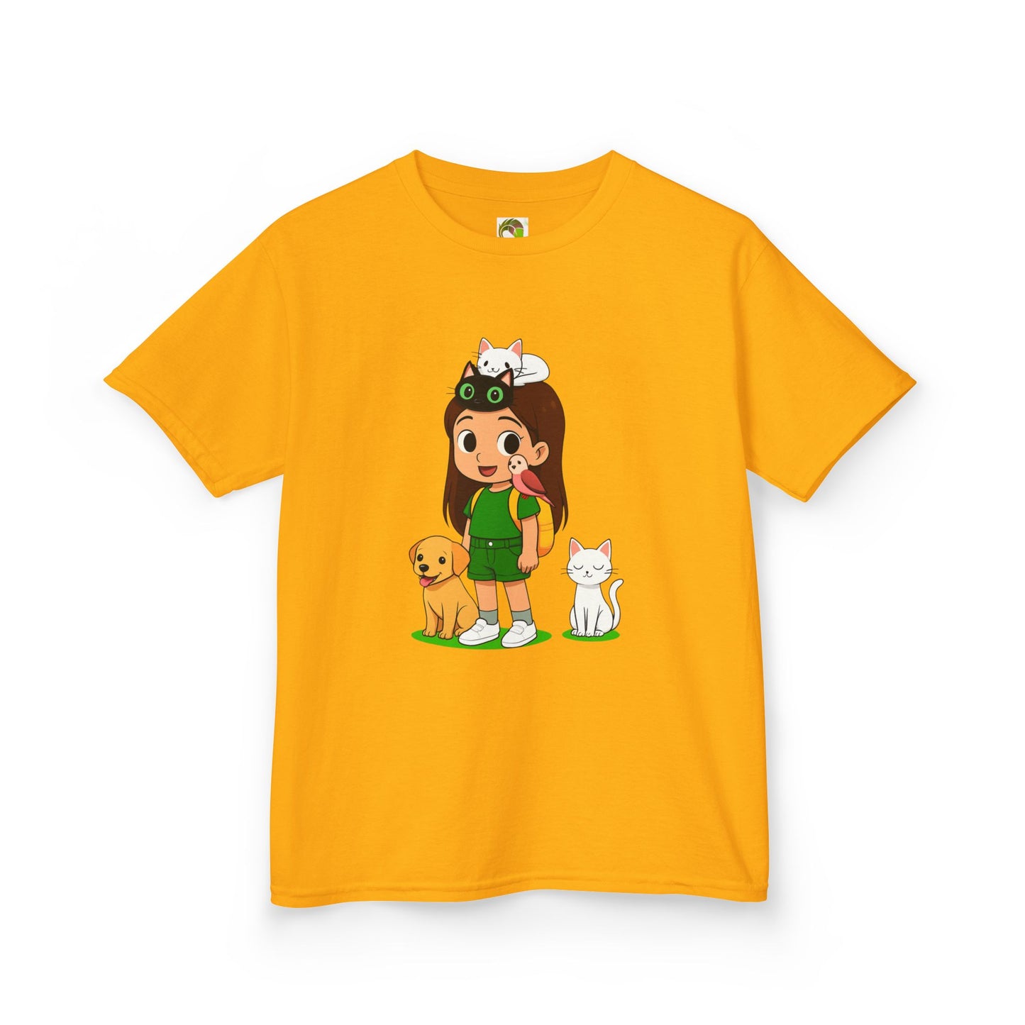 girlsTee - Cute Girl with Animals Design