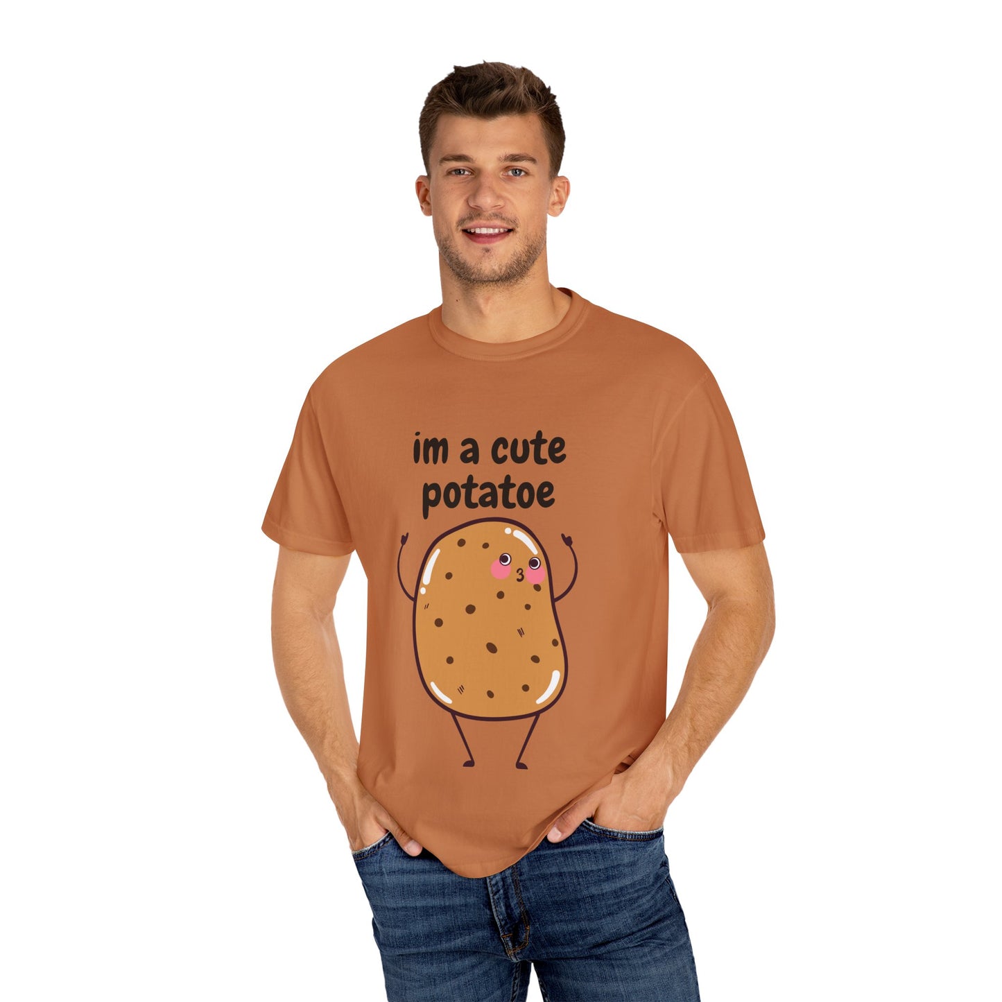 Cute Potato Unisex Garment-Dyed T-Shirt - Fun and Whimsical Design