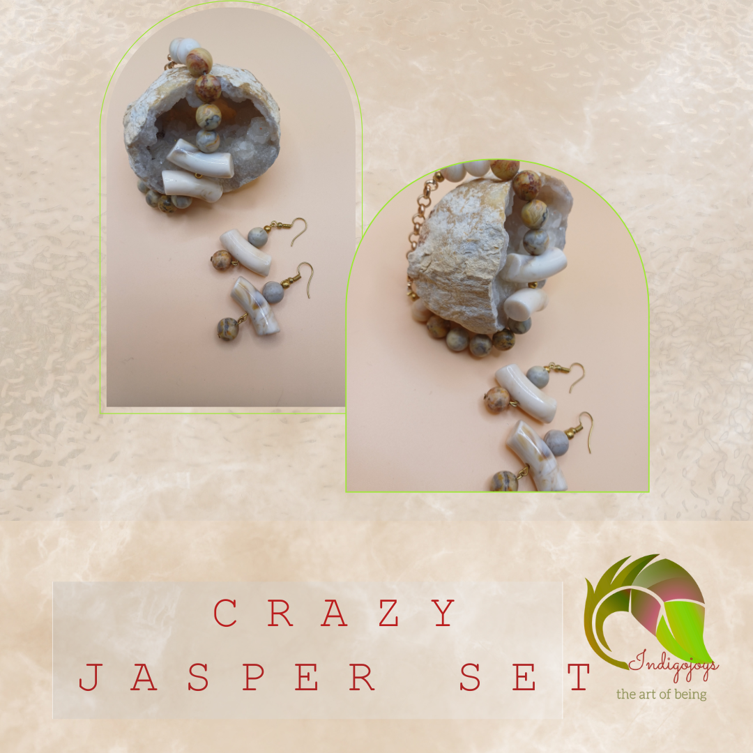 sieradenset desert fossil met crazylace agaat