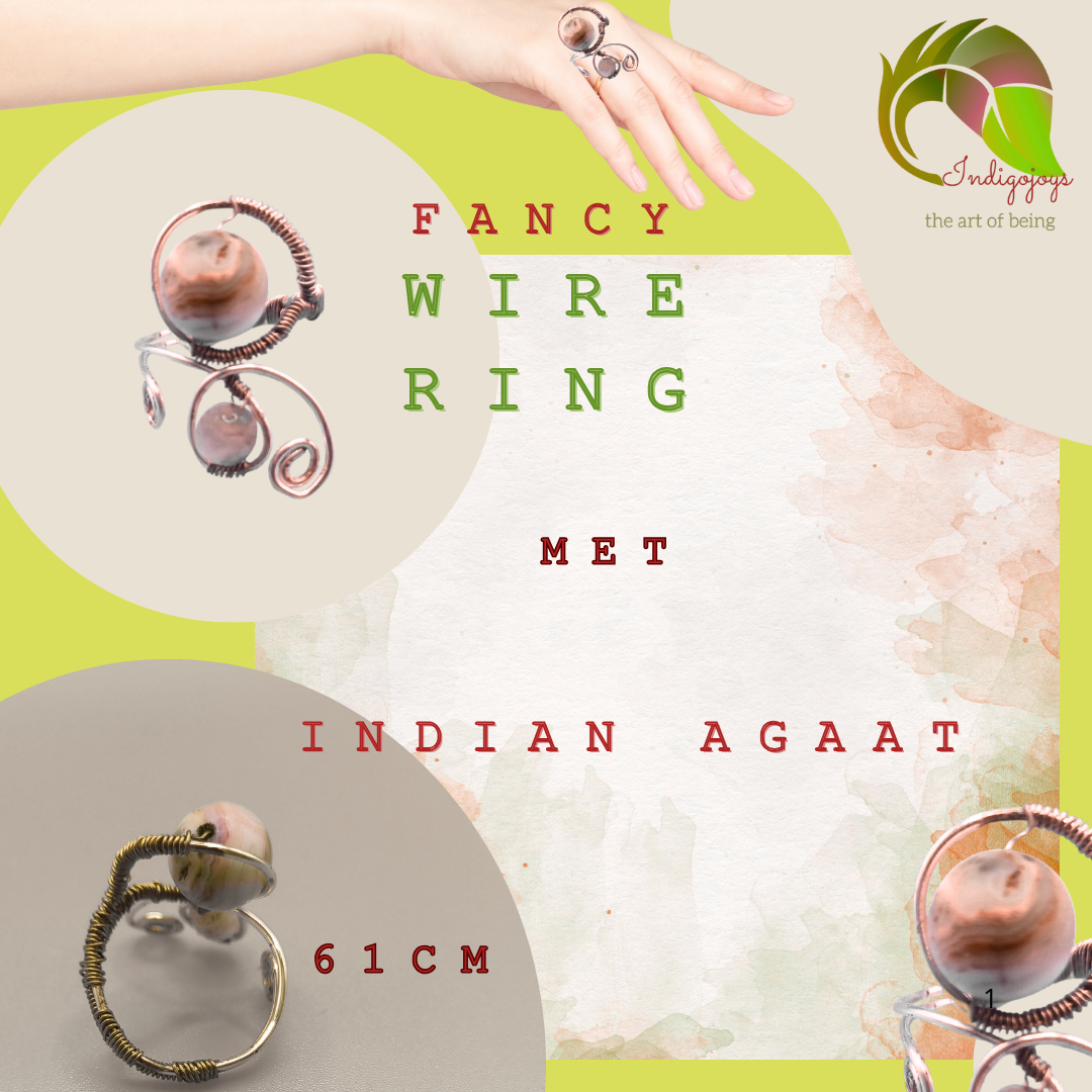indian agaat ring fancy wire