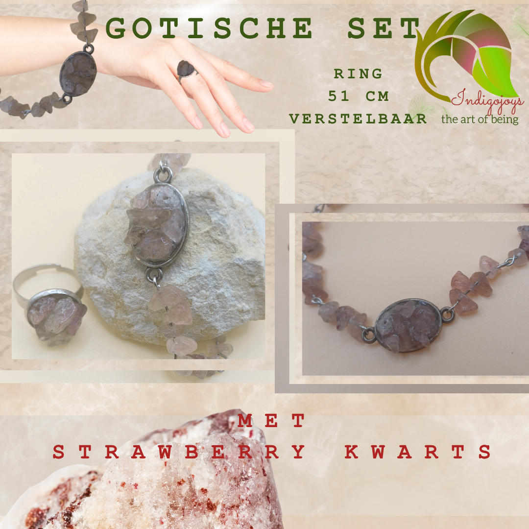 gotische set strawberry kwarts