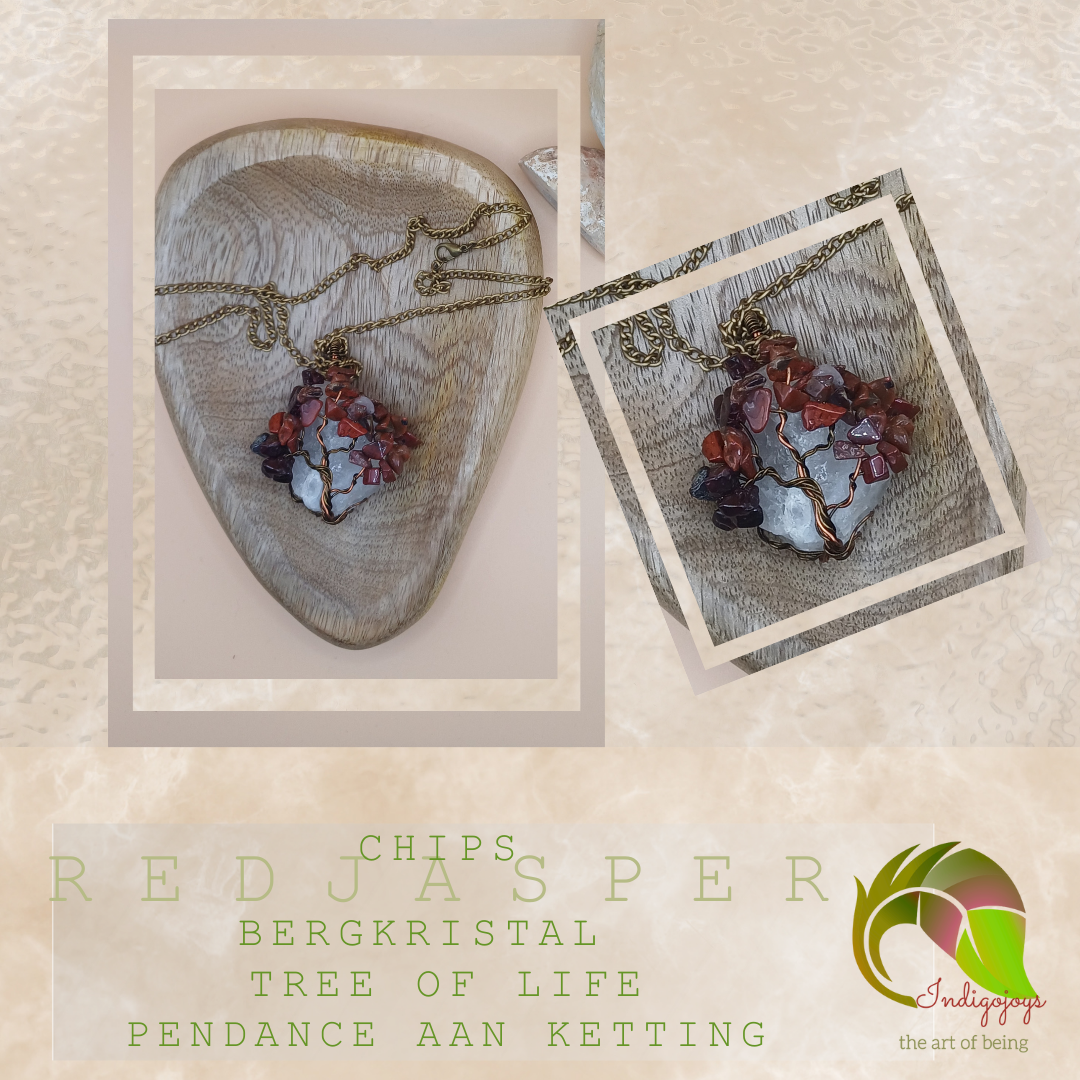 Tree of Life Hanger – Rode Jaspis & Bergkristal