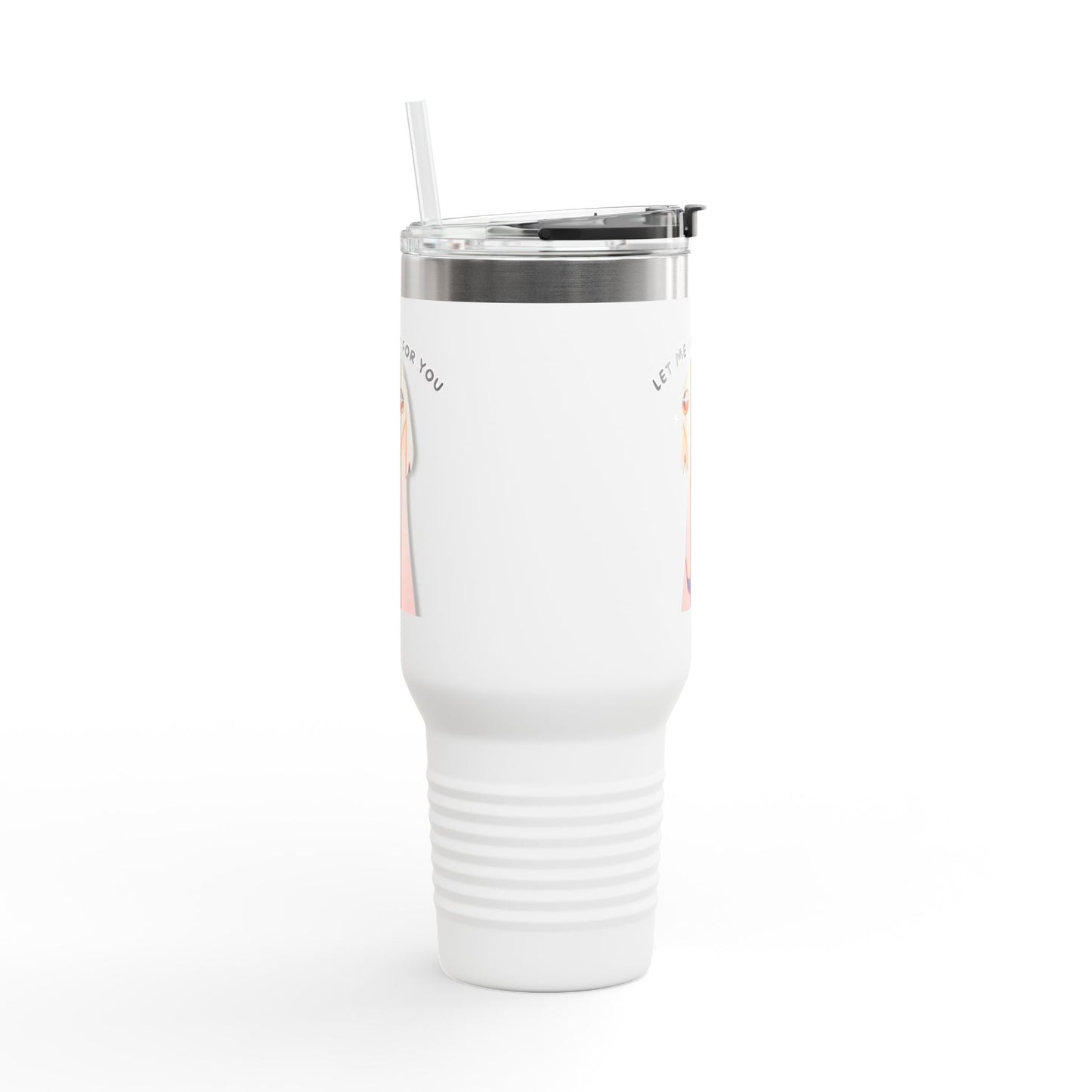Insulated Travel Mug - Let Me Do It Dog White Long Nose Design
