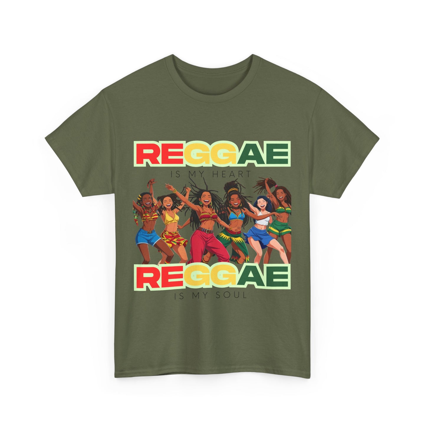 Reggae Is My Heart Unisex Heavy Cotton Tee