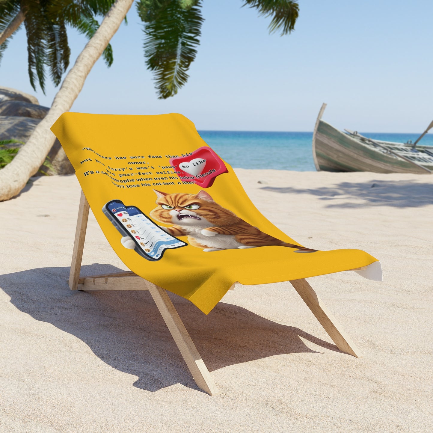 Funny Cat Beach Towel - Perfect for Beach Lovers & Pet Owners