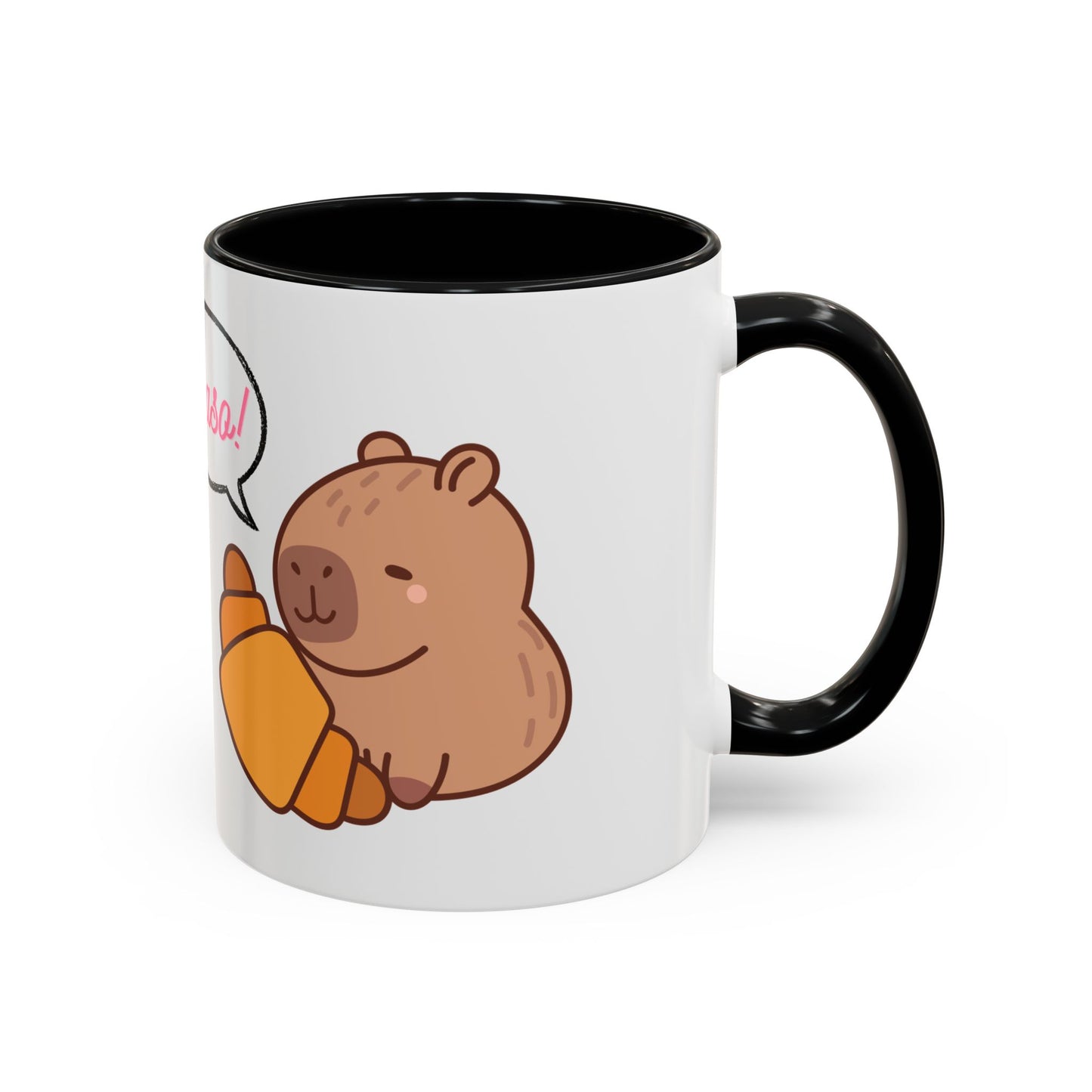 Mug Capybara Croissant Funny Cute Coffee Tea