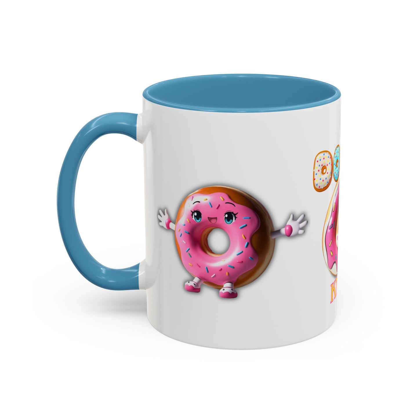 Cute Donut Accent Coffee Mug - I Donut Know - Fun Gift for Coffee Lovers