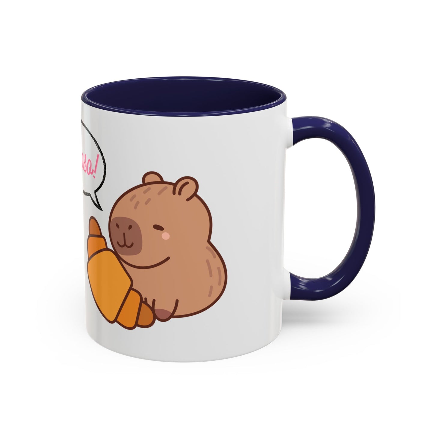 Mug Capybara Croissant Funny Cute Coffee Tea