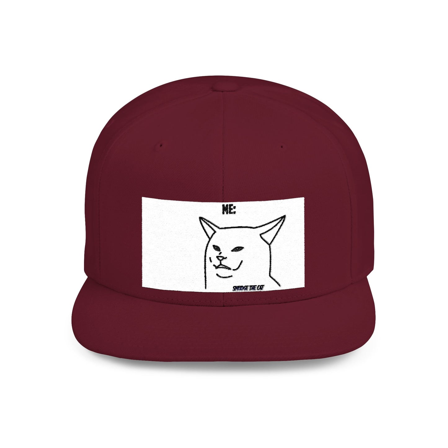 Snapback Hat - Funny Smudge the Cat Design