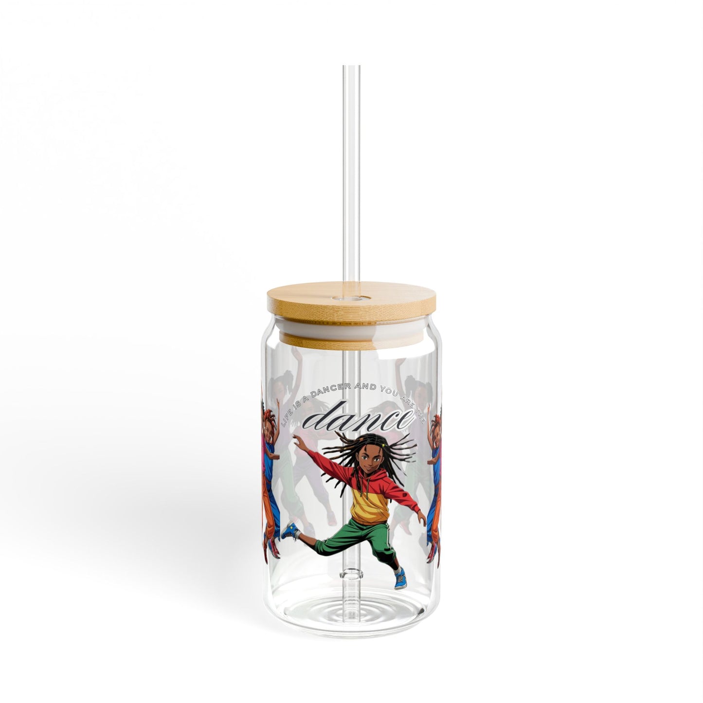 Dance is life-Themed Sipper Glass - 16oz with Inspirational Quotes