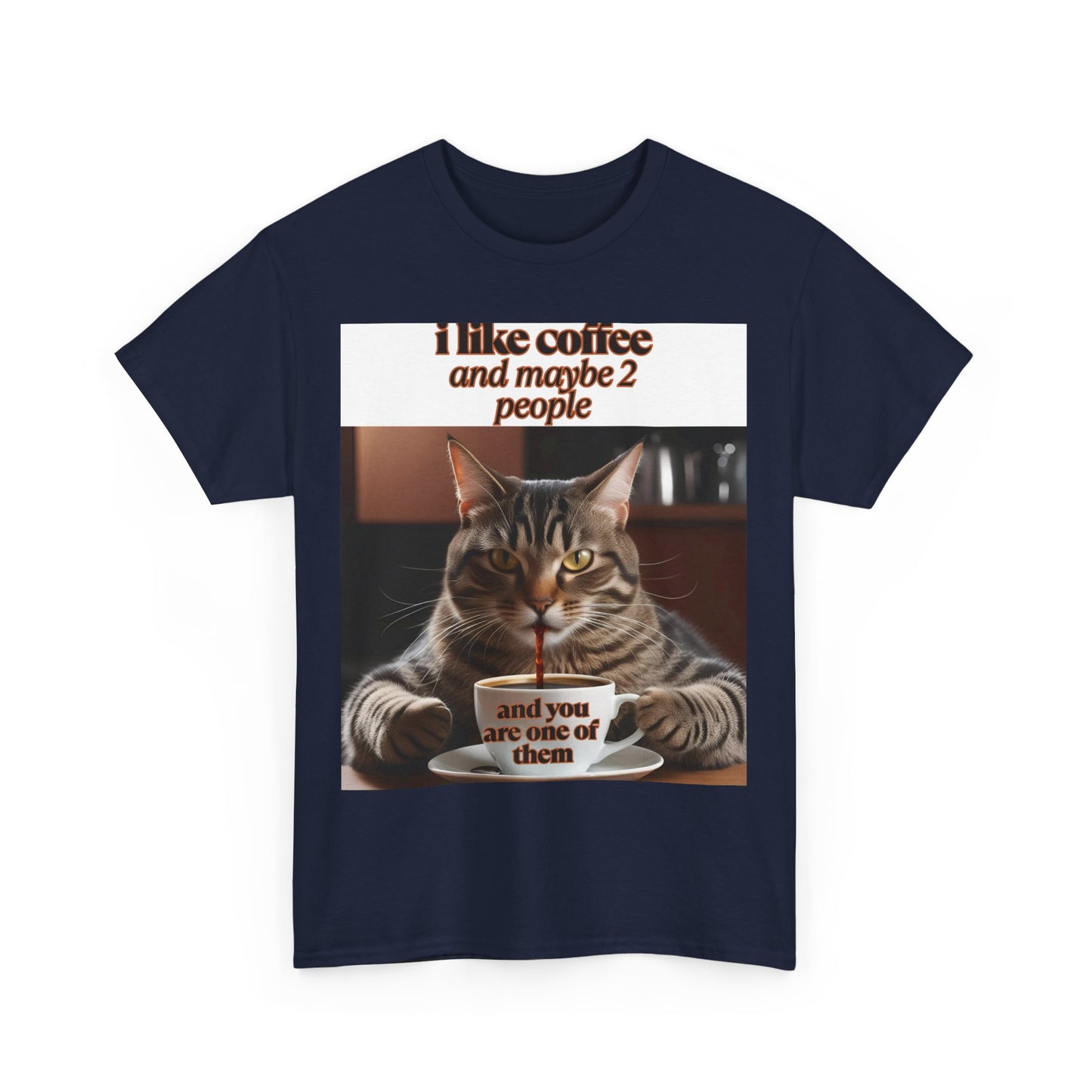 Funny Cat Coffee Unisex Heavy Cotton Tee - Perfect Gift for Cat Lovers
