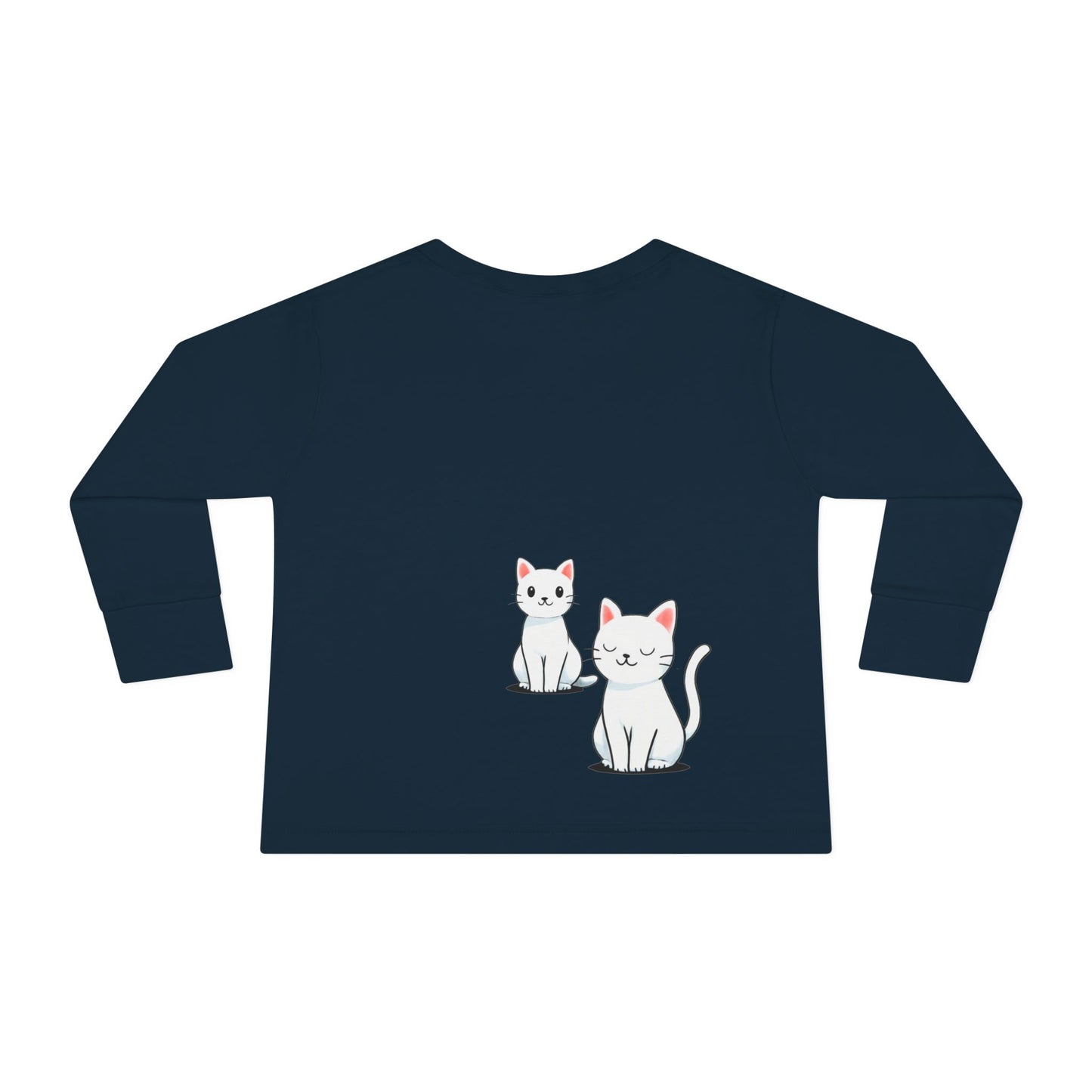 Toddler girl Long Sleeve Tee - Cute Girl with Cats Design