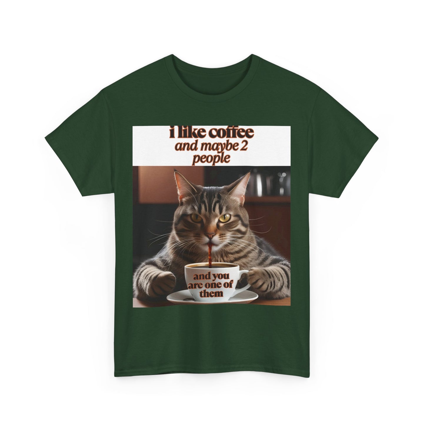 Funny Cat Coffee Unisex Heavy Cotton Tee - Perfect Gift for Cat Lovers