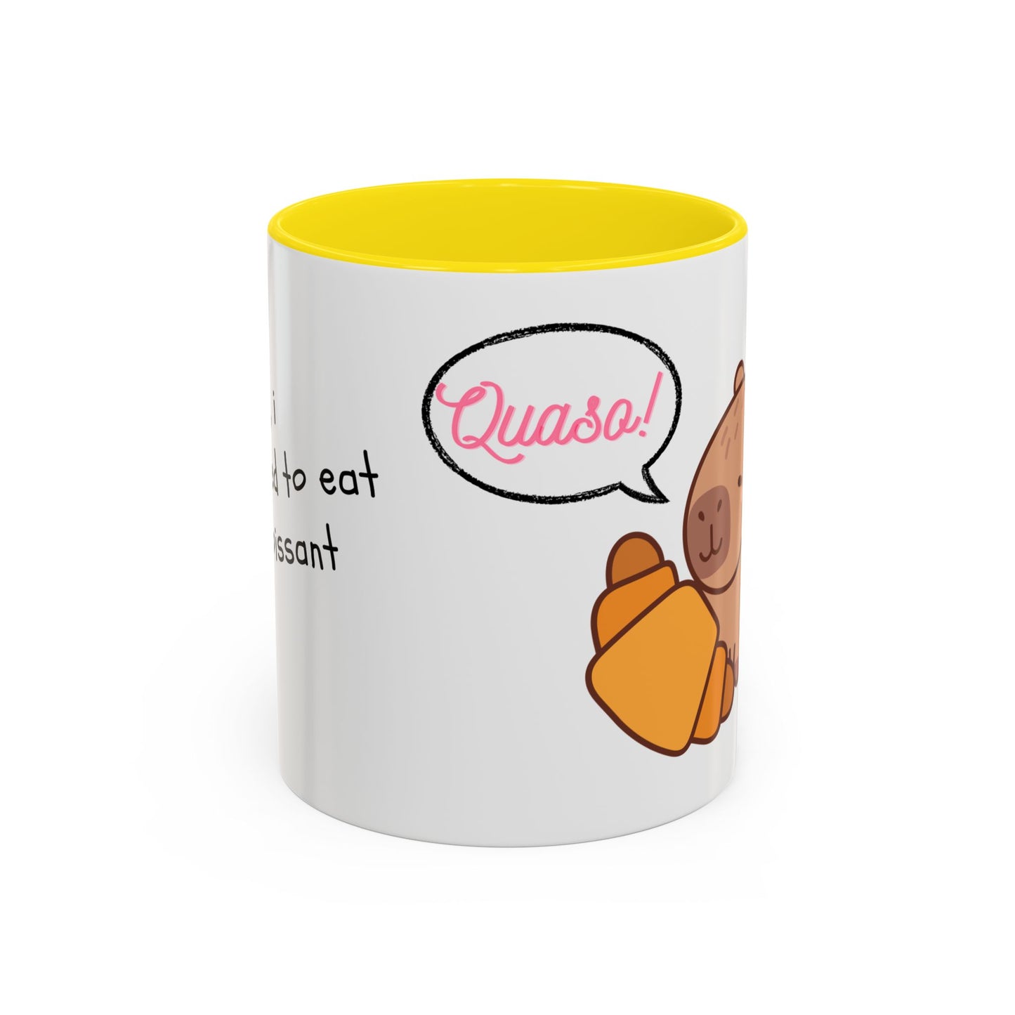 Mug Capybara Croissant Funny Cute Coffee Tea