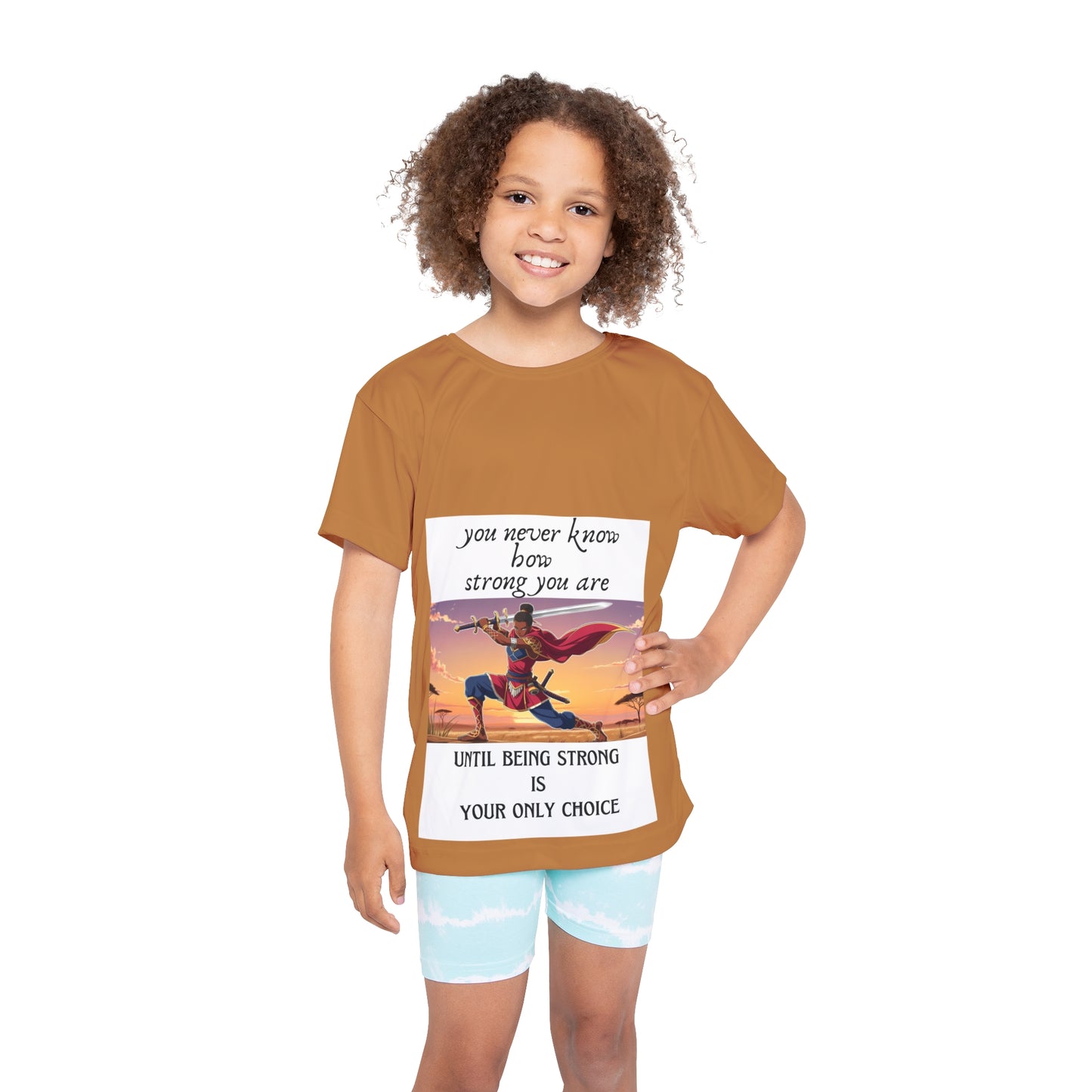 Empowerment Kids Sports Jersey - Strong Hero Design