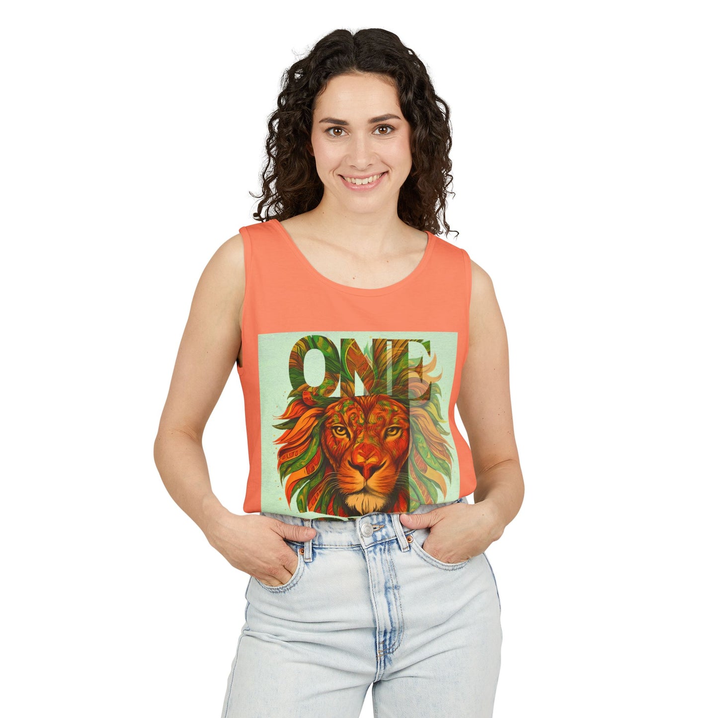 Tank Top One Love Tribal Art Lion