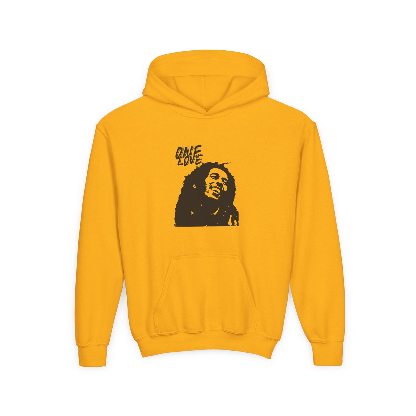 Youth Heavy Blend Hooded Sweatshirt - One Love Graphic