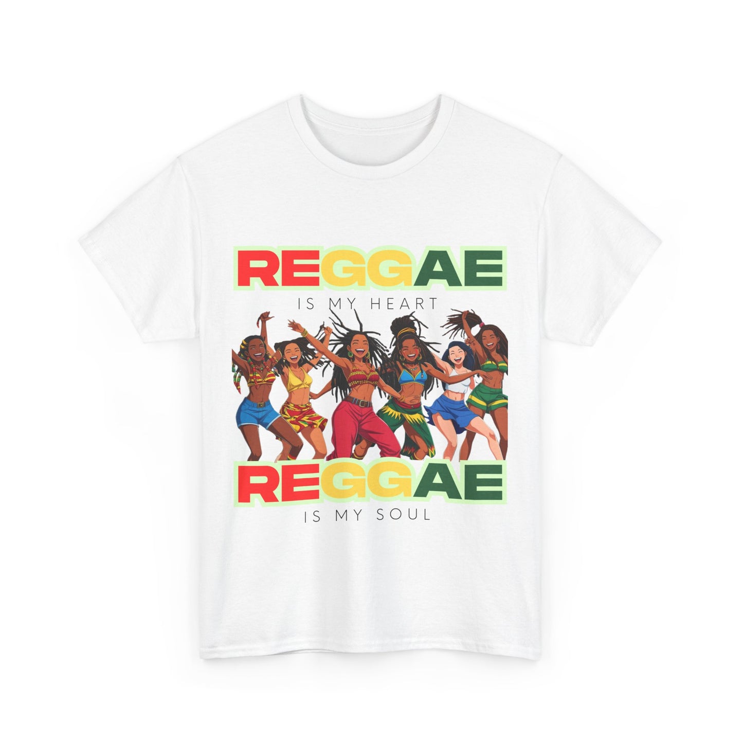 Reggae Is My Heart Unisex Heavy Cotton Tee