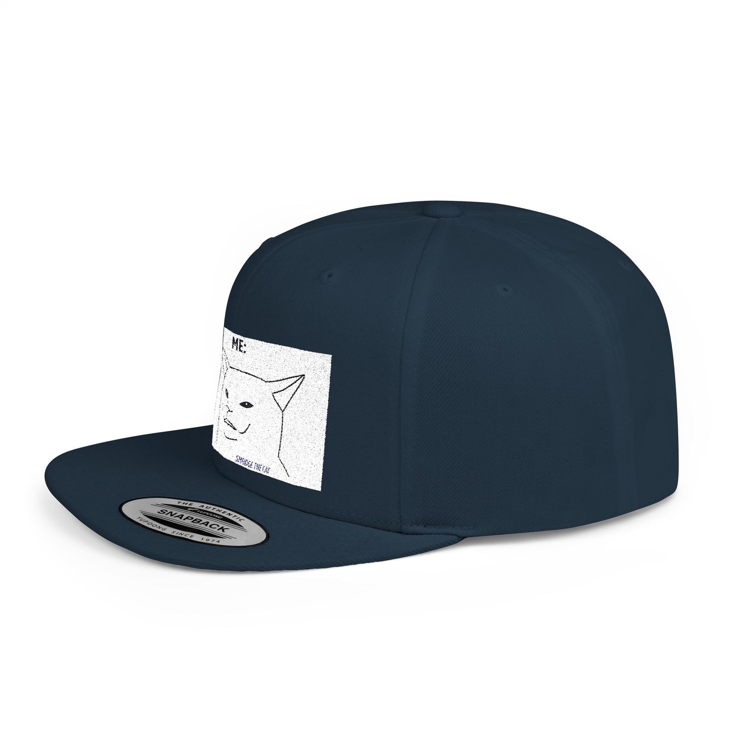 Snapback Hat - Funny Smudge the Cat Design