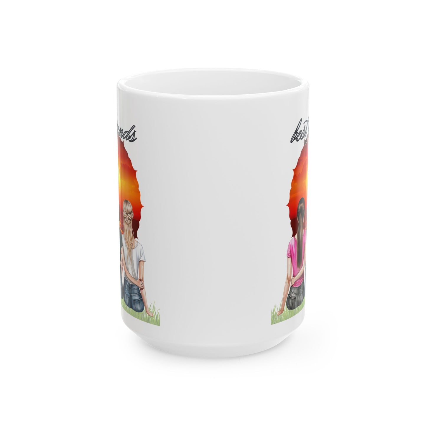 Friendship girlfriends Sunset Ceramic Mug, Best Friend Gift, Unique Coffee Mug, Inspirational Mug, Friendship Quote Mug