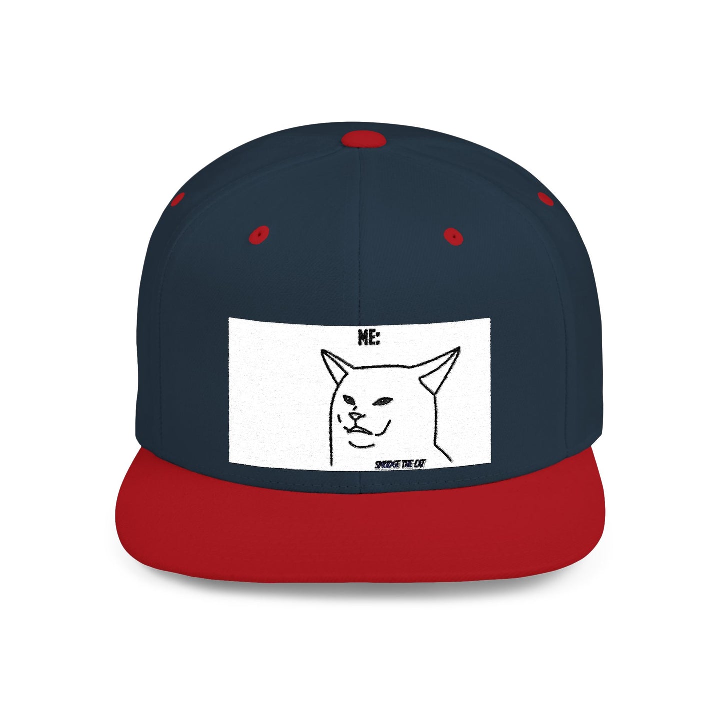 Snapback Hat - Funny Smudge the Cat Design