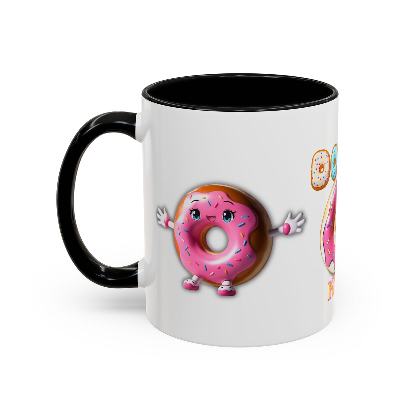 Cute Donut Accent Coffee Mug - I Donut Know - Fun Gift for Coffee Lovers