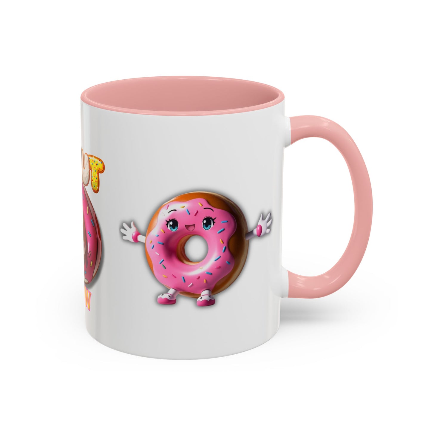 Cute Donut Accent Coffee Mug - I Donut Know - Fun Gift for Coffee Lovers