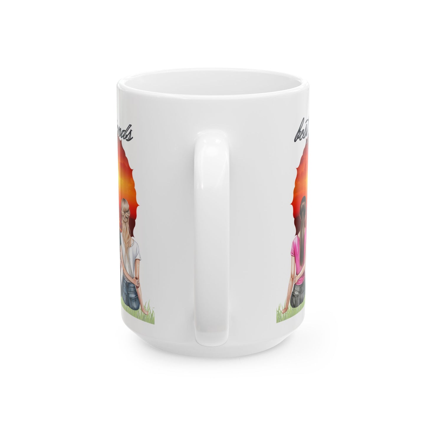 Friendship girlfriends Sunset Ceramic Mug, Best Friend Gift, Unique Coffee Mug, Inspirational Mug, Friendship Quote Mug