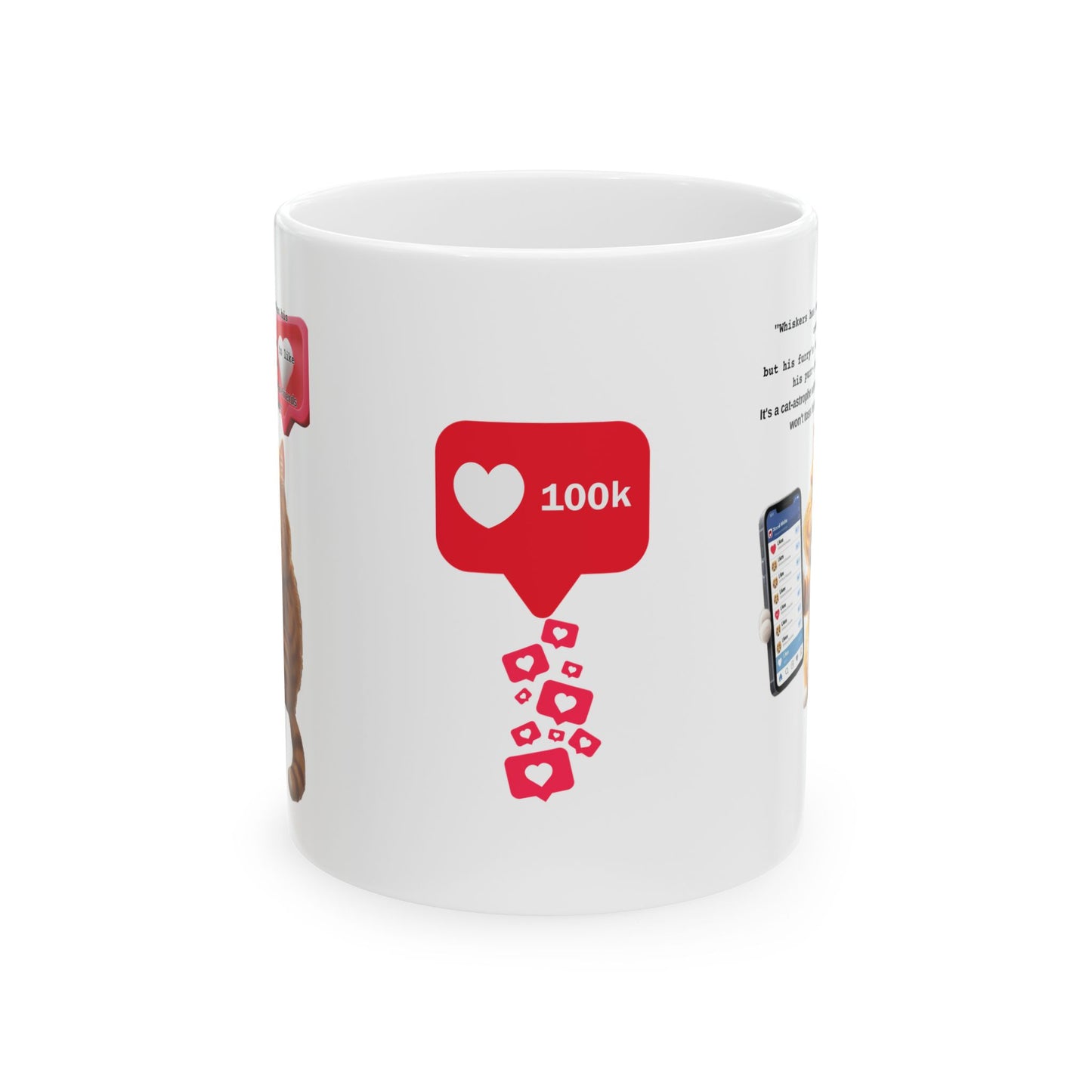 Social Media Cat Ceramic Mug - 11oz & 15oz