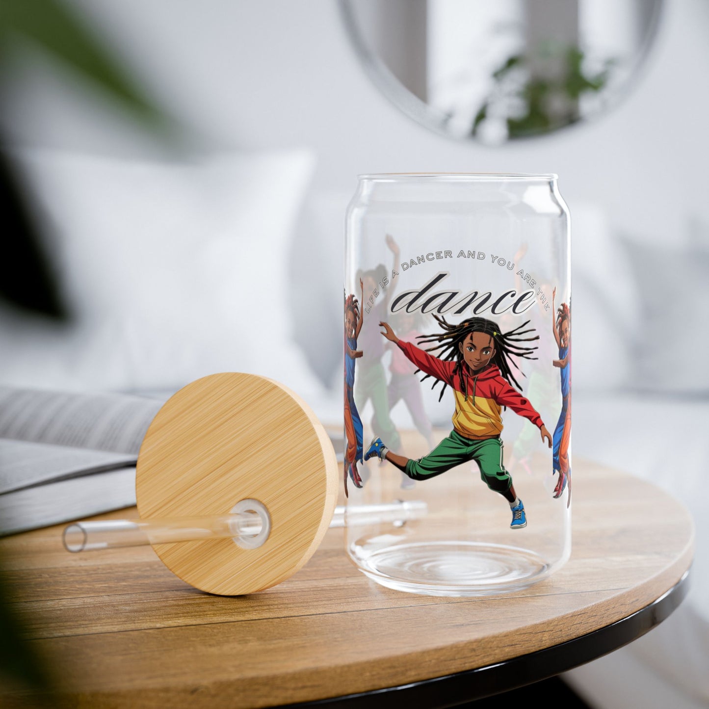 Dance is life-Themed Sipper Glass - 16oz with Inspirational Quotes