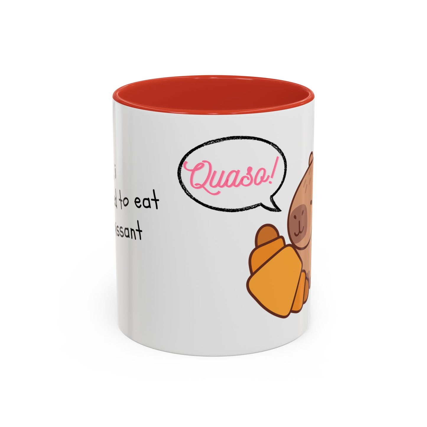 Mug Capybara Croissant Funny Cute Coffee Tea