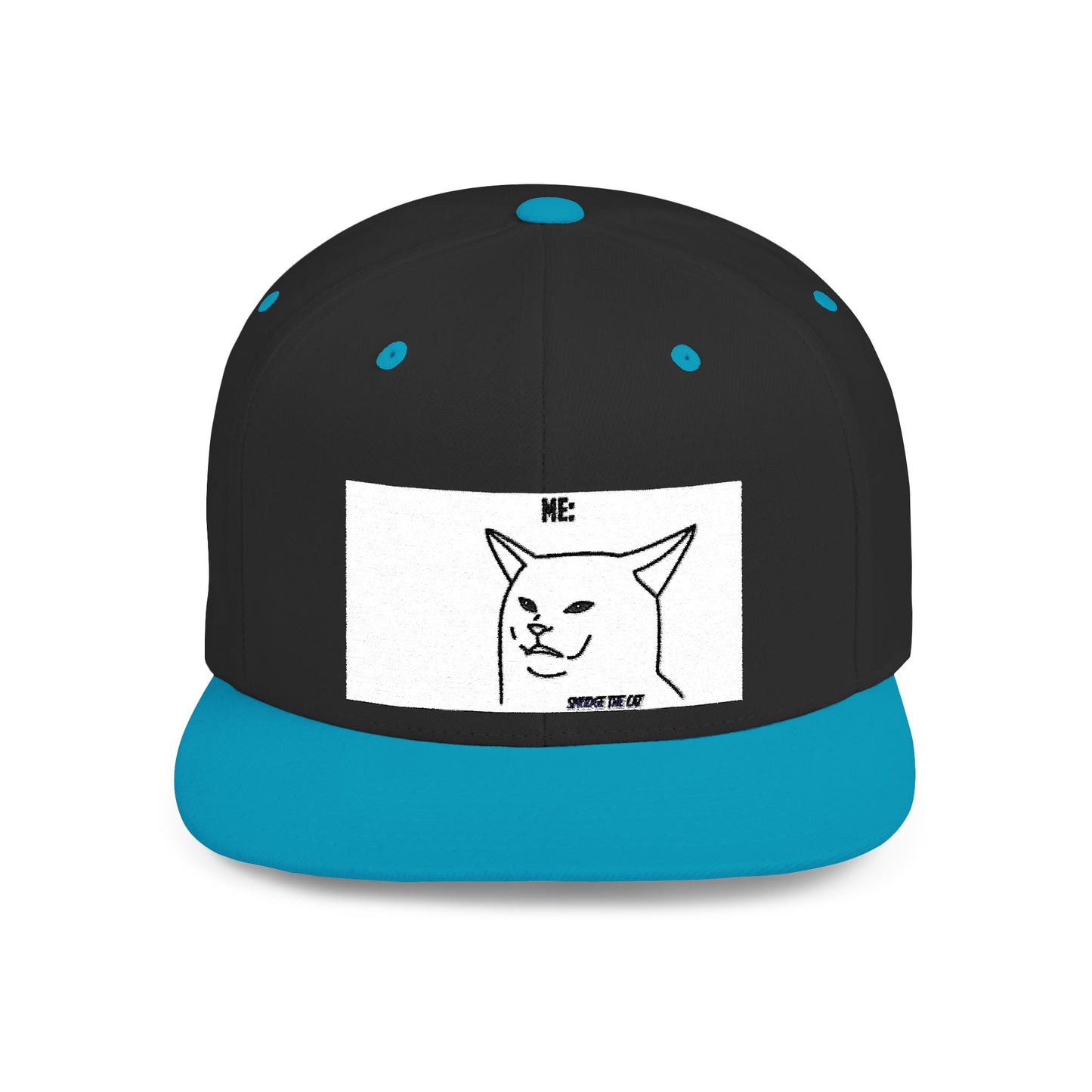 Snapback Hat - Funny Smudge the Cat Design