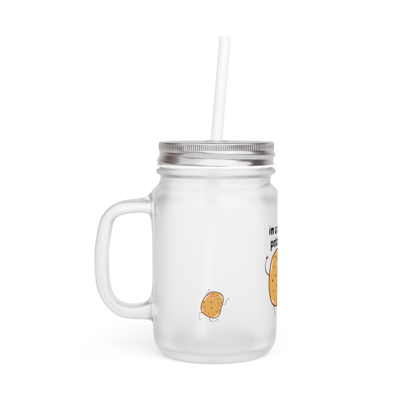 Funny Mason Jar Cup - Cute Potato Design