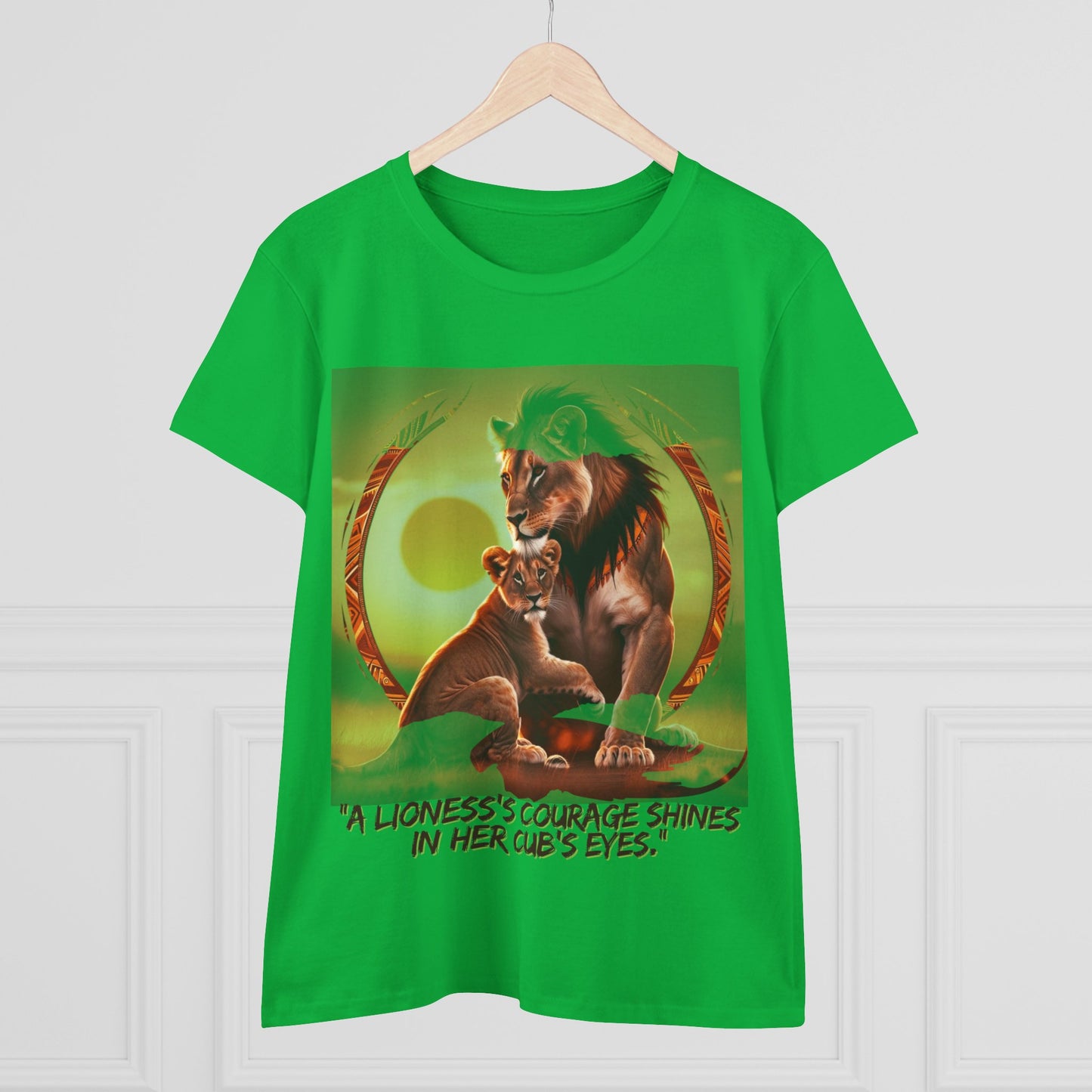 Inspirational Women's Lioness Courage Tee - Midweight Cotton T-Shirt
