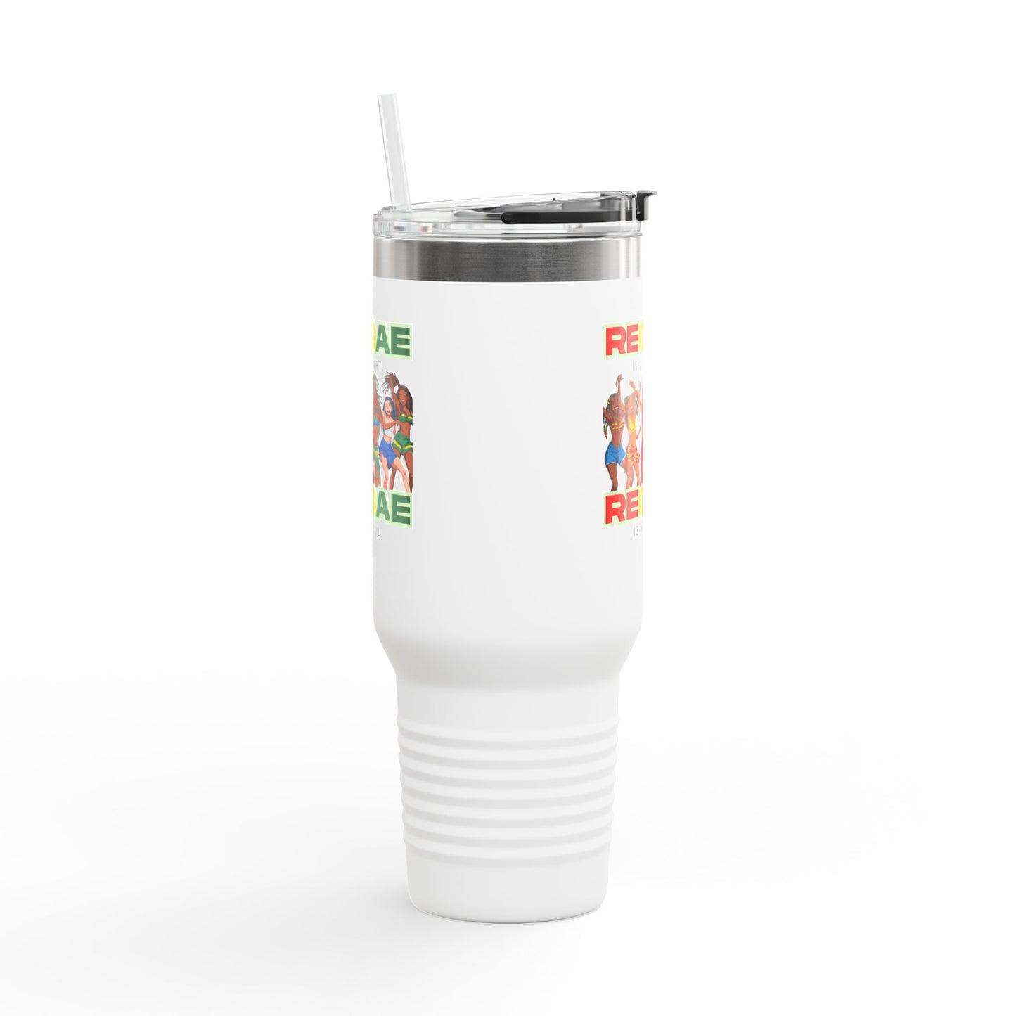 Mug - Reggae Is My Heart, Reggae Is My Soul Insulated Travel Mug, 40oz