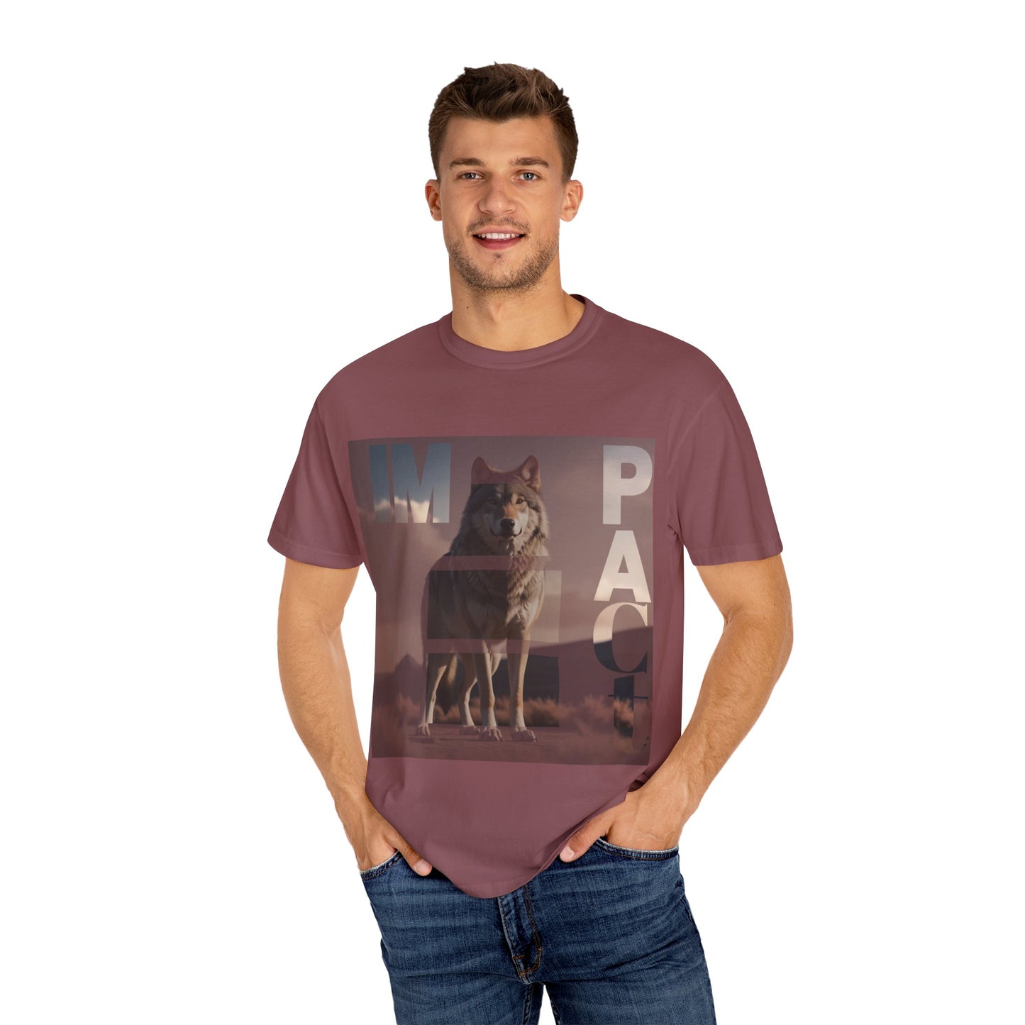 Im pact Wolf Unisex Garment-Dyed T-shirt - Nature Inspired Graphic Tee