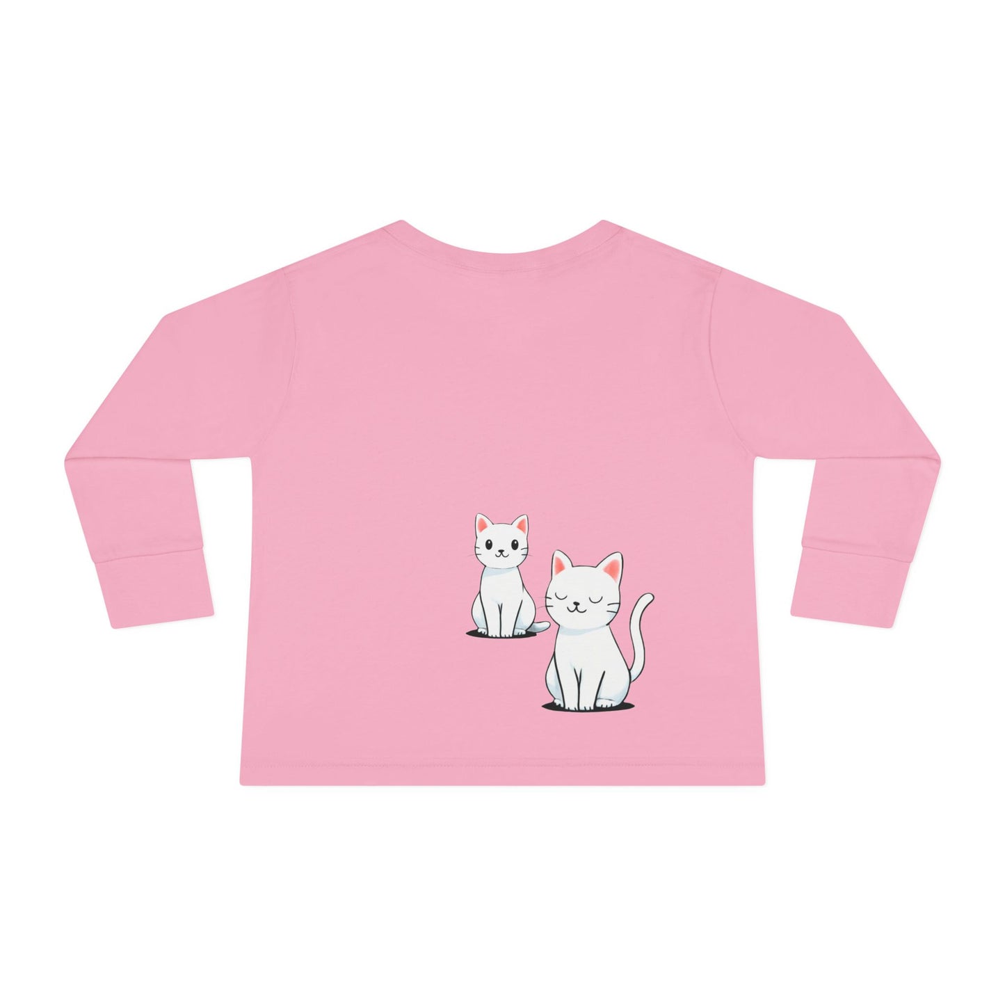 Toddler girl Long Sleeve Tee - Cute Girl with Cats Design