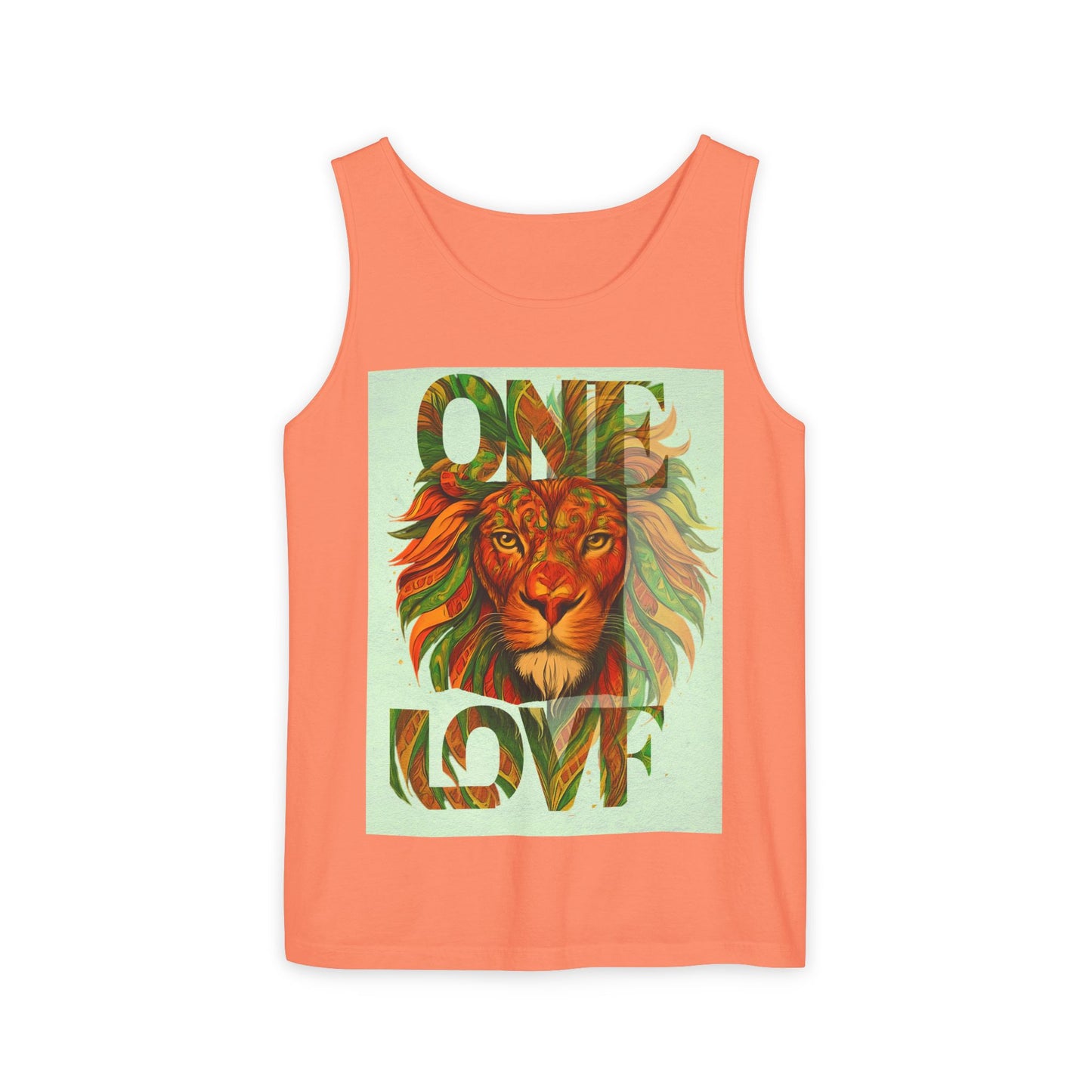 Tank Top One Love Tribal Art Lion