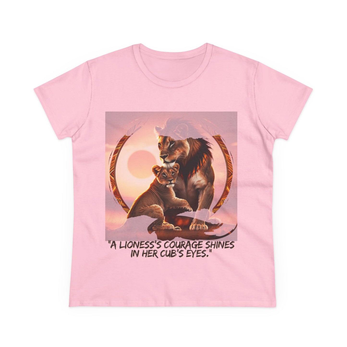 Inspirational Women's Lioness Courage Tee - Midweight Cotton T-Shirt