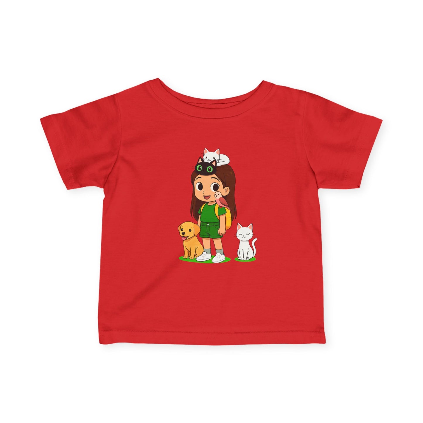 Cute Animal Adventure girl Tee, Toddler T-Shirt, Babygirl Animal Shirt, Pet Lover Gift, Kids' Graphic Tee, Fun Playwear