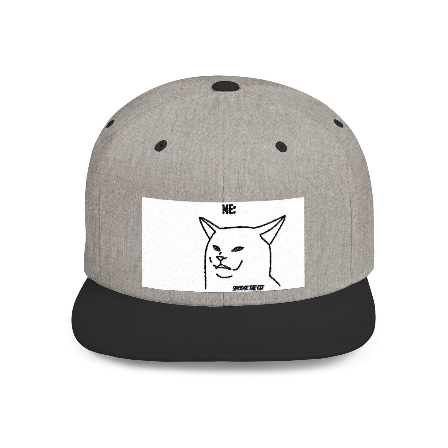 Snapback Hat - Funny Smudge the Cat Design