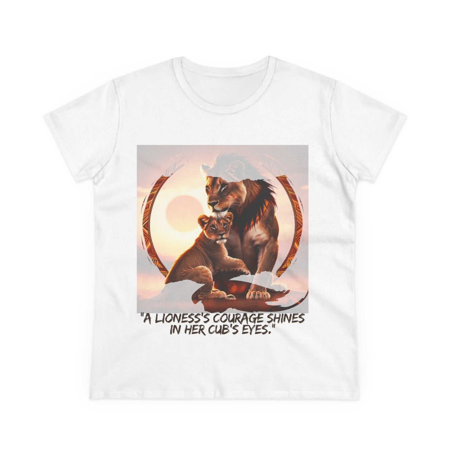 Inspirational Women's Lioness Courage Tee - Midweight Cotton T-Shirt