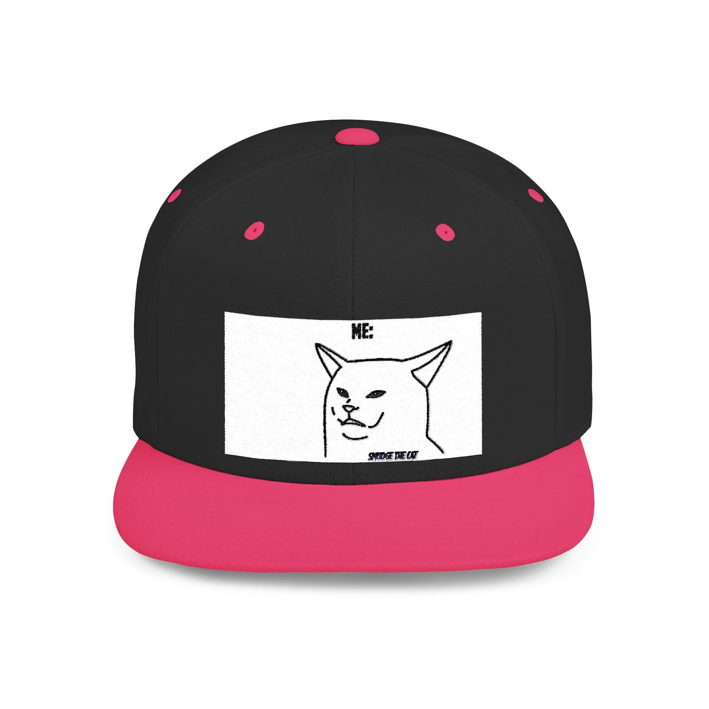 Snapback Hat - Funny Smudge the Cat Design