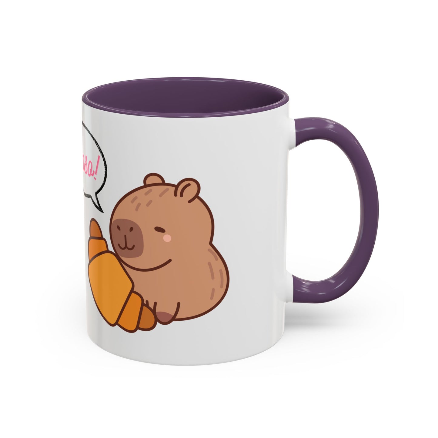 Mug Capybara Croissant Funny Cute Coffee Tea