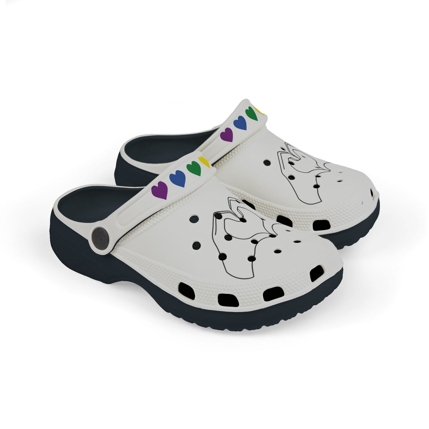 Kid's Clogs Love Heart Hands Design