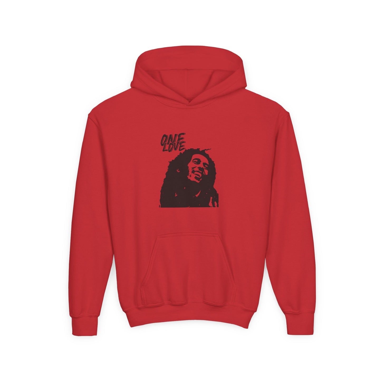 Youth Heavy Blend Hooded Sweatshirt - One Love Graphic