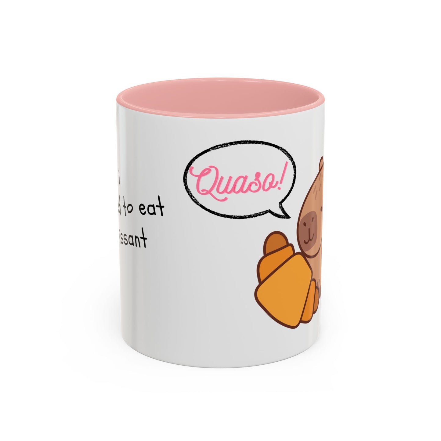 Mug Capybara Croissant Funny Cute Coffee Tea