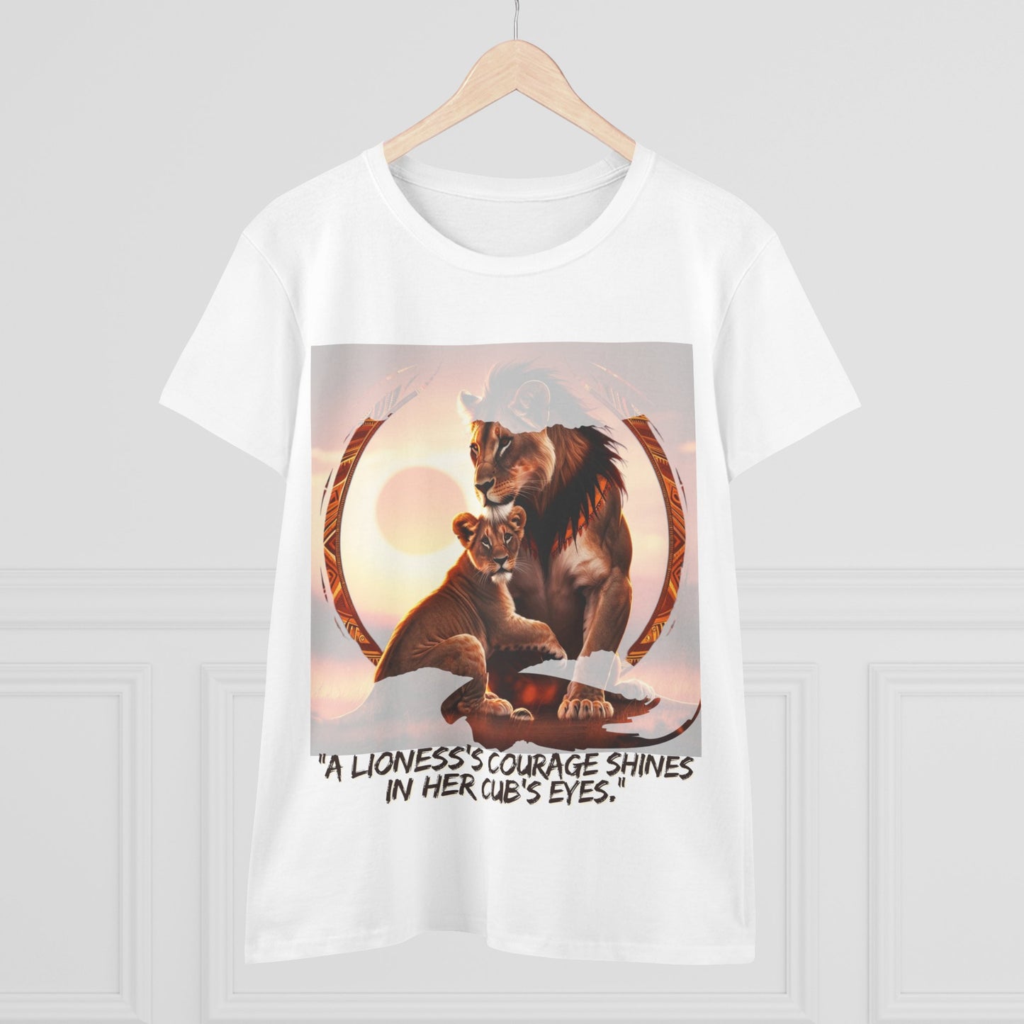 Inspirational Women's Lioness Courage Tee - Midweight Cotton T-Shirt