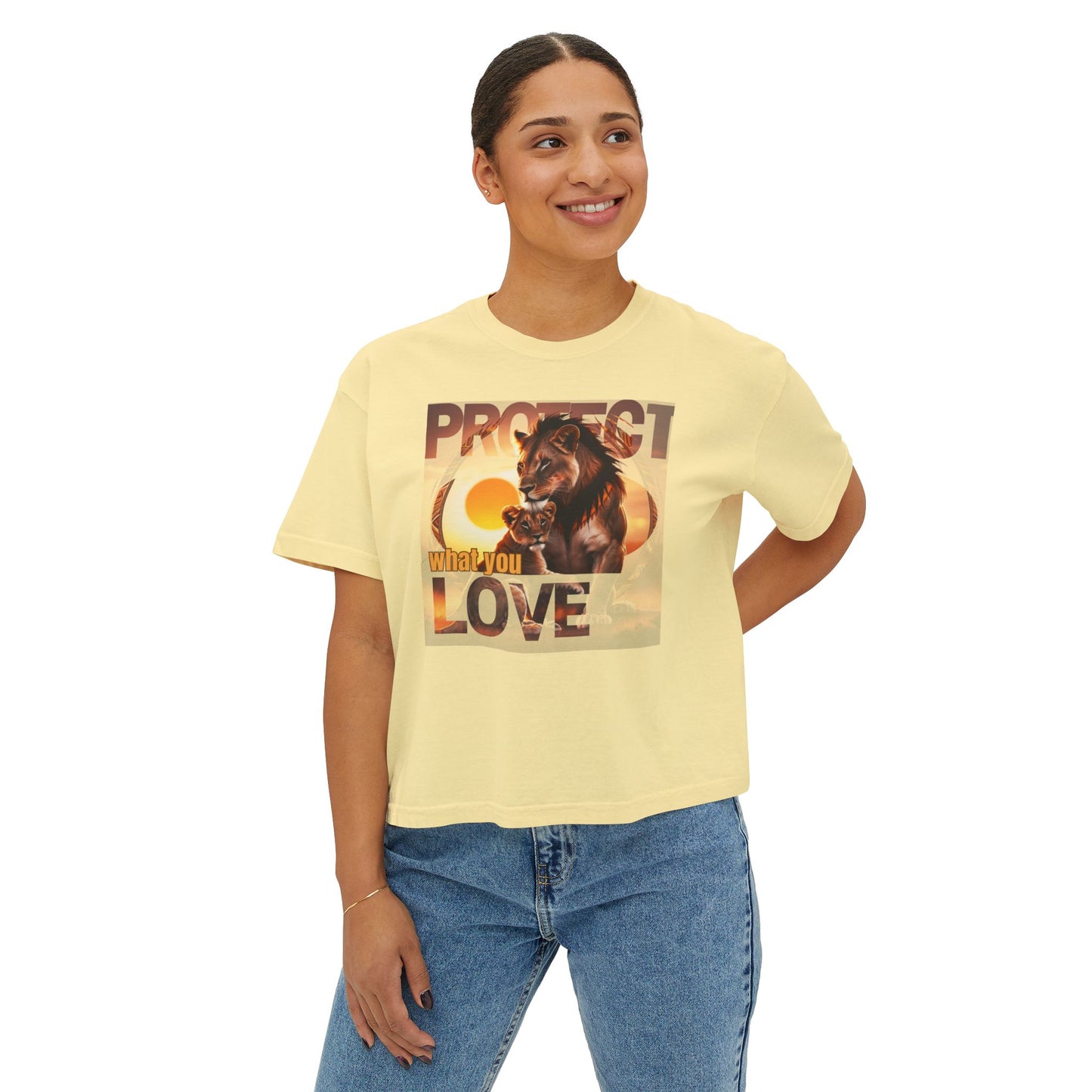 Women's Boxy Tee - Protect What You Love Graphic Tee